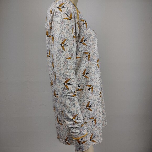 Kari Traa multicolor bird print lightweight long sleeve pullover top XL X-Large - Picture 4 of 8